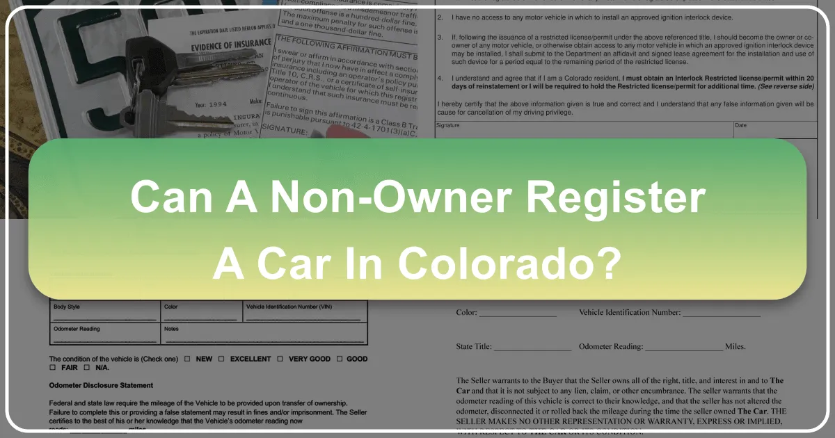 Navigating Vehicle Registration in Colorado: Can a Non-Owner Get a Car Registered?
