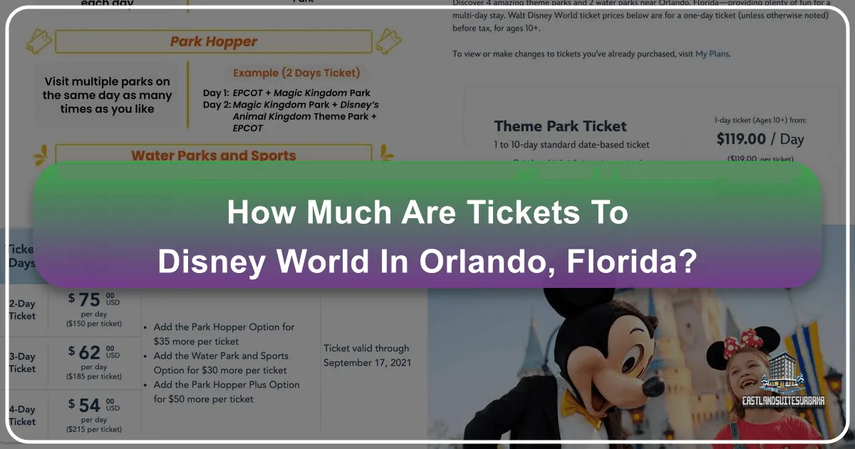 How Much Are Tickets To Disney World In Orlando, Florida?