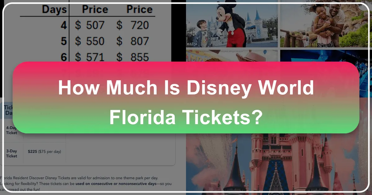 How Much Is Disney World Florida Tickets?