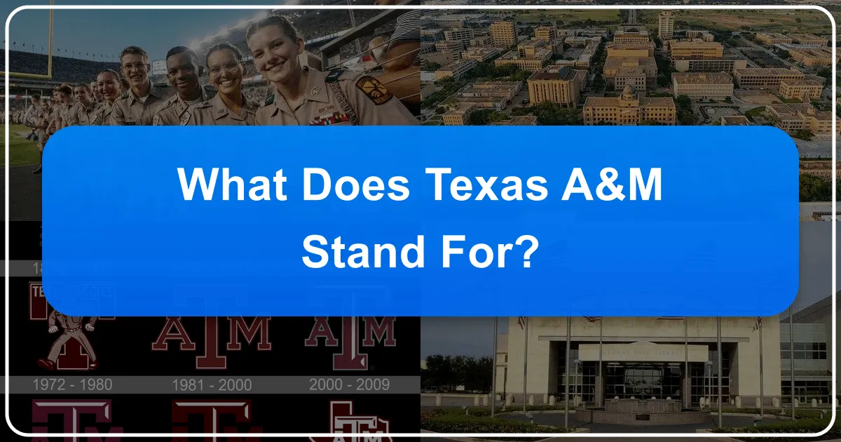 What Does Texas A&M Stand For?