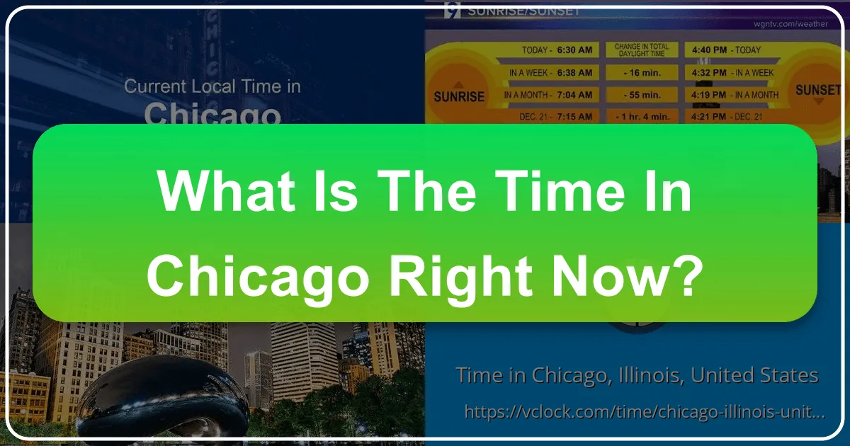 What is the Time in Chicago Right Now? Unlocking Your Windy City Adventure