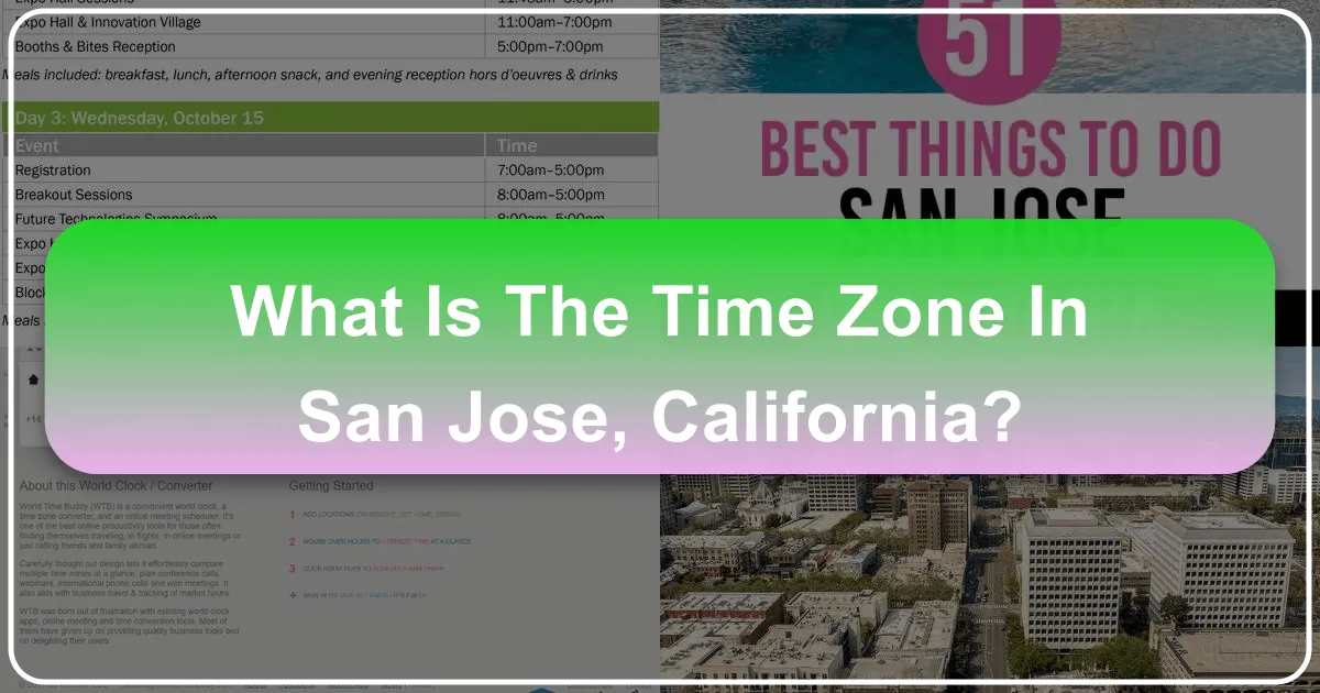 What is the Time Zone in San Jose, California?