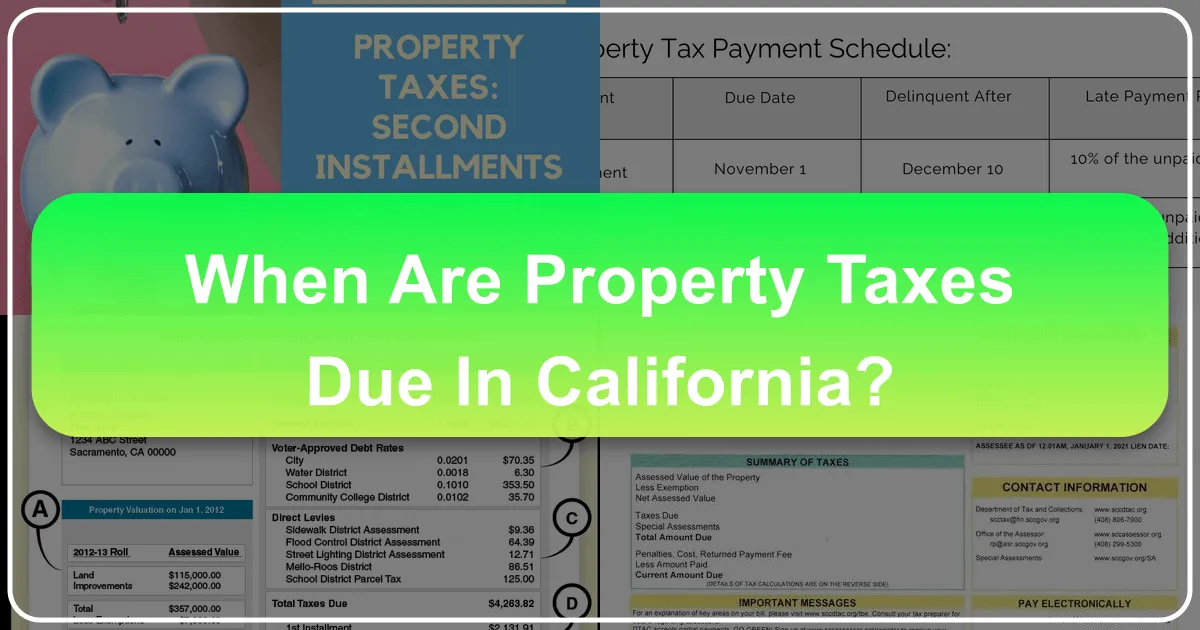 When Are Property Taxes Due in California