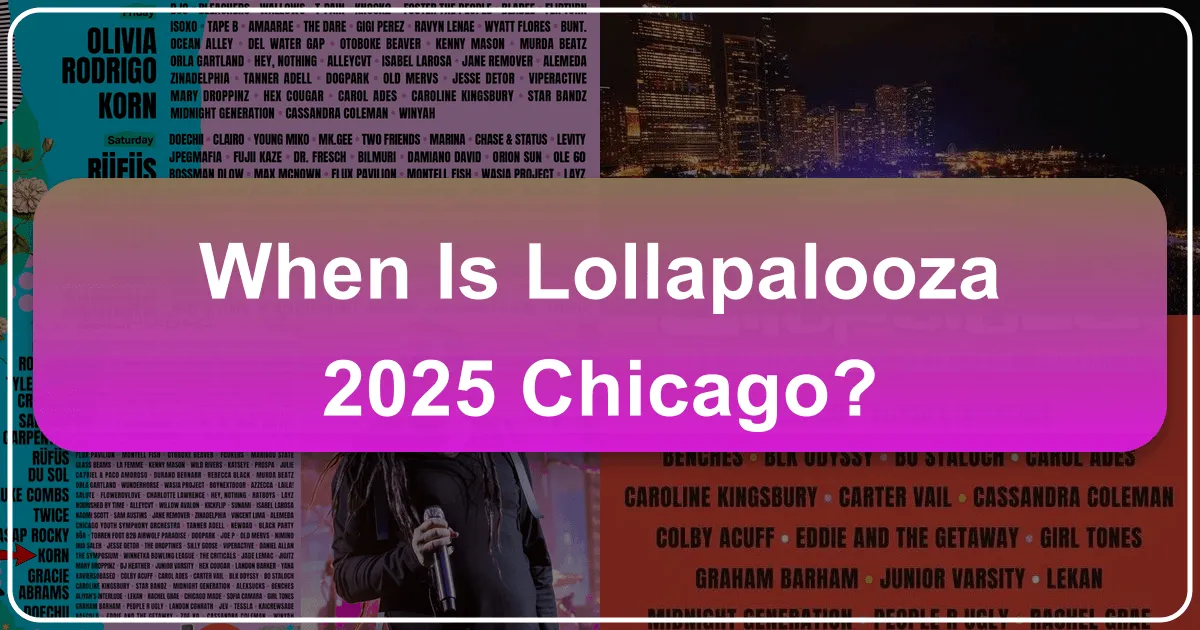 When is Lollapalooza 2025 Chicago