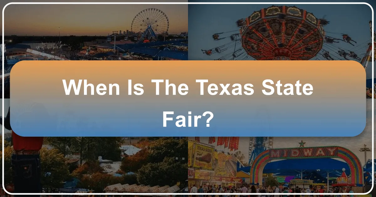 When is the Texas State Fair?