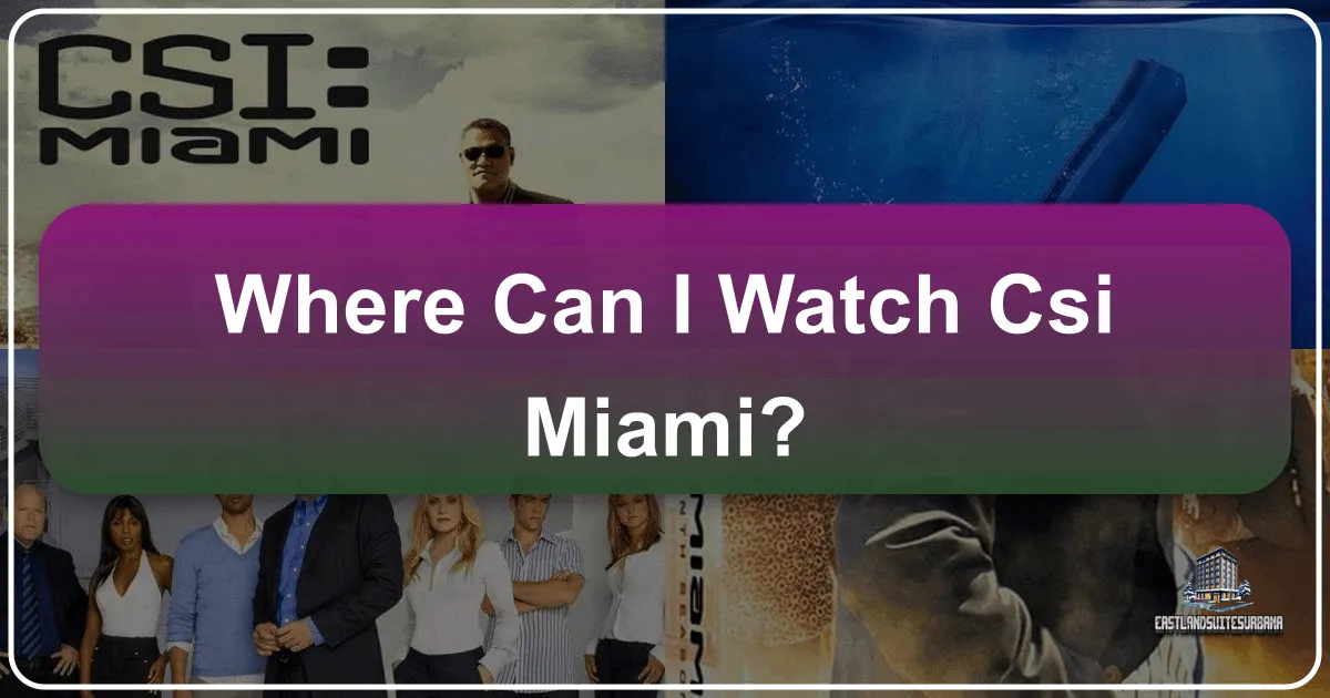 Where Can I Watch Csi Miami?