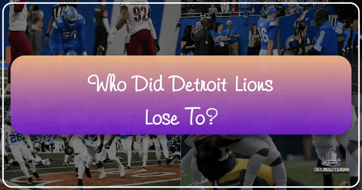 Who Did Detroit Lions Lose To?