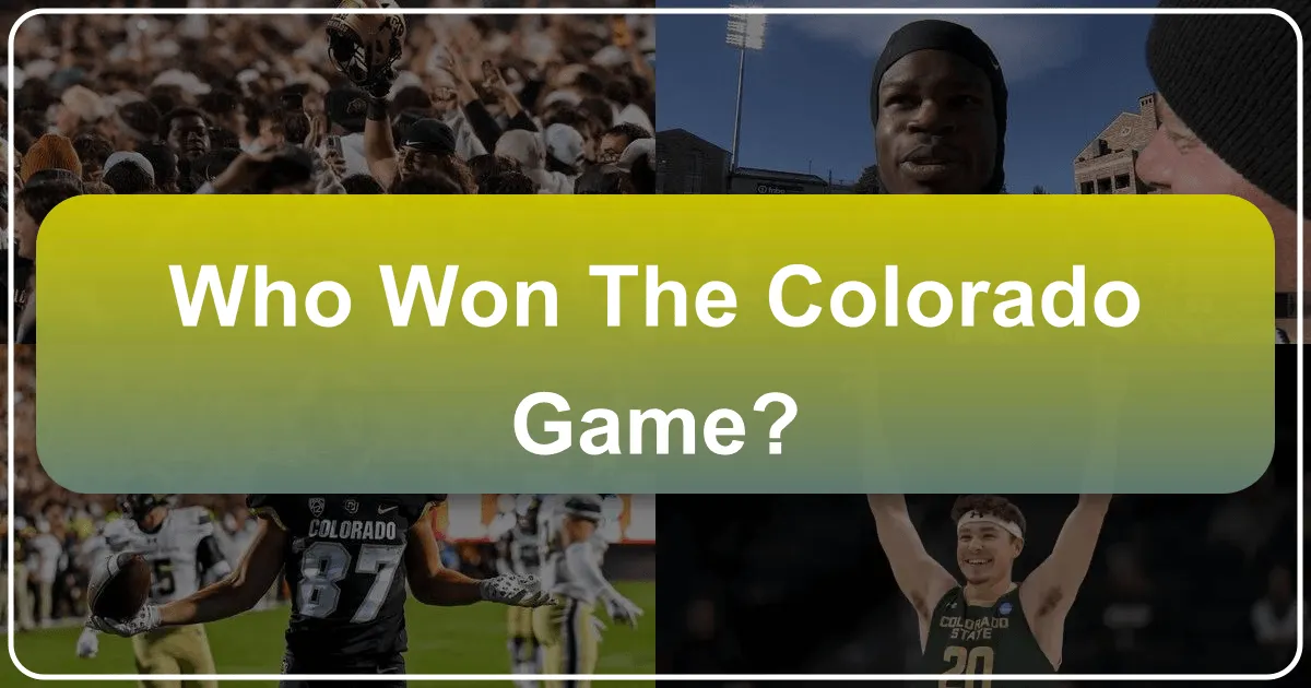 who won the colorado game
