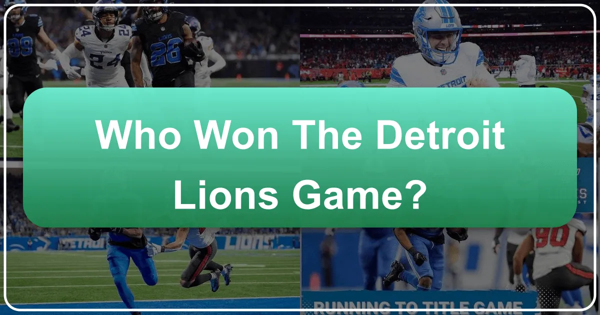 Who Won the Detroit Lions Game