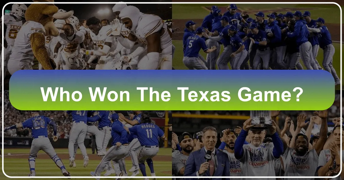 Who Won the Texas Game? More Than Just a Score, It's an Unforgettable Journey